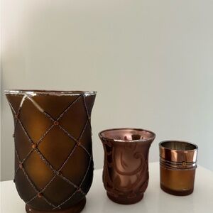 Elegant Brown Glass decor (vase or candle holders)